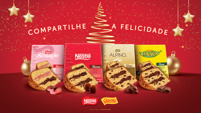 Panettones recheados Nestlé no Natal 2026