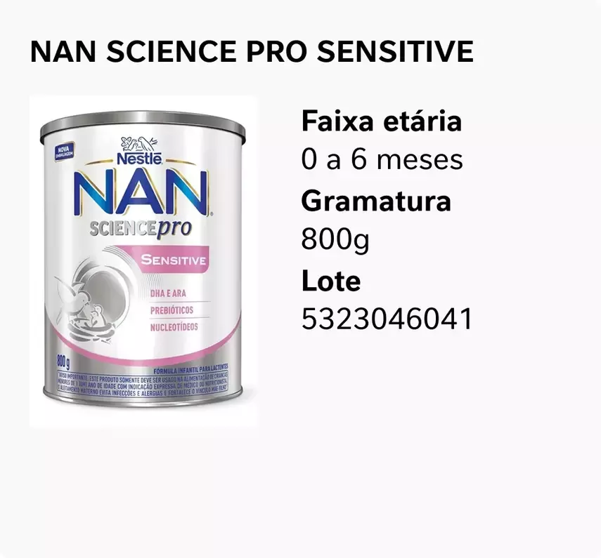 NAN SCIENCE PRO SENSITIVE 800G