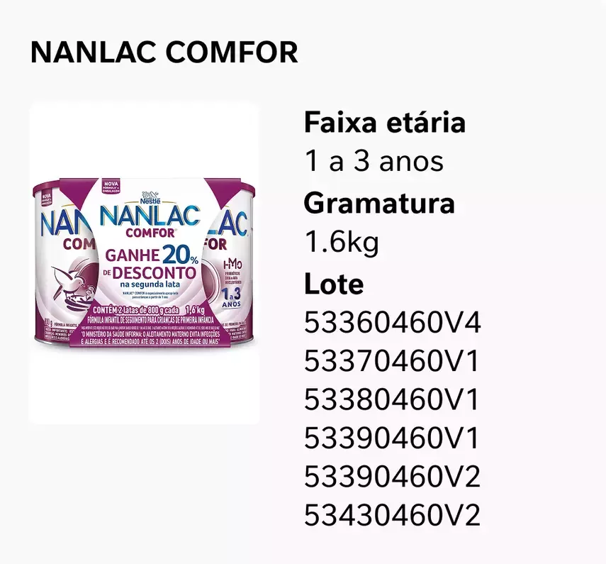 NANLAC COMFOR 1 A 3 ANOS 1.6KG